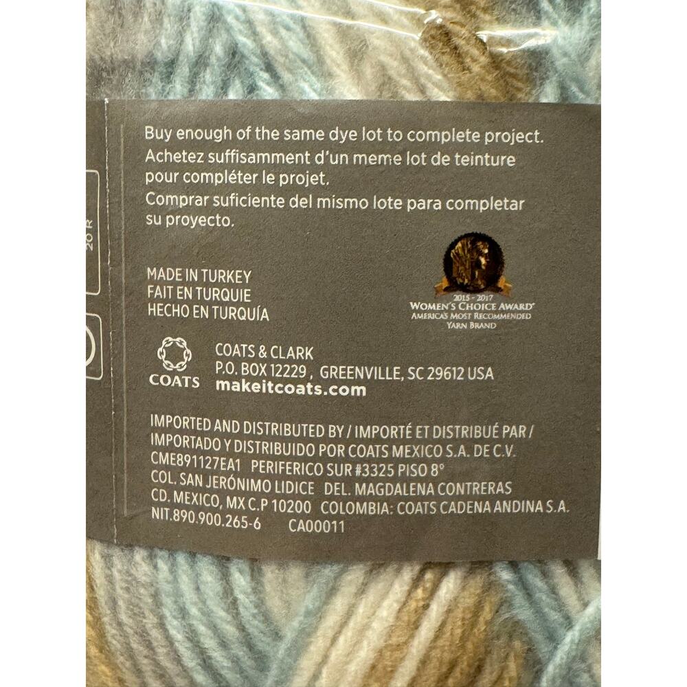 New in package set of 3 red heart dreamy stripes yarn 355 yds each - calm breeze - Picture 6 of 8
